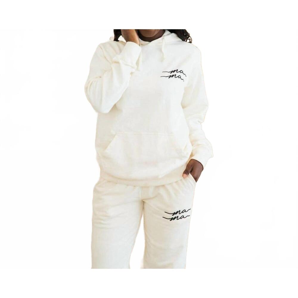 NEW SUNFLOWER MOTHERHOOD mama hooded sweatshirt in cream